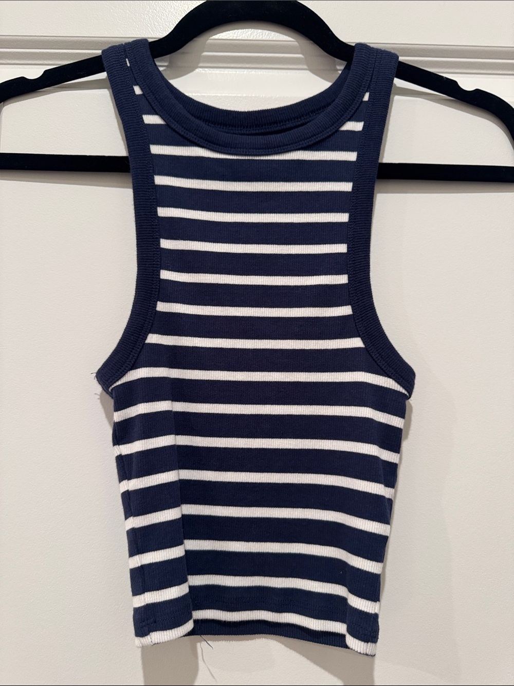 Primark Navy and White Striped Ribbed Tank